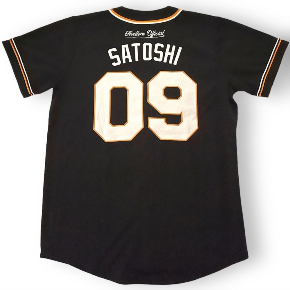 Hodlers official Black white gold team Bitcoin satoshi Baseball Jersey L - Picture 5 of 5